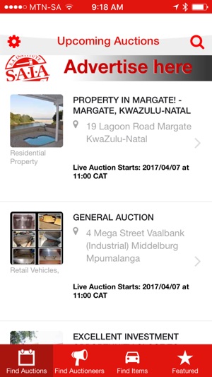 SAIA Auction Search