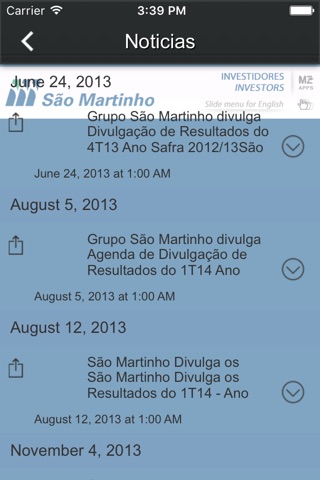 São Martinho – Relações com Investidores screenshot 2