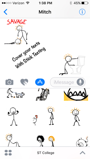 Stick Texting College Series Stickers for iMessage(圖5)-速報App