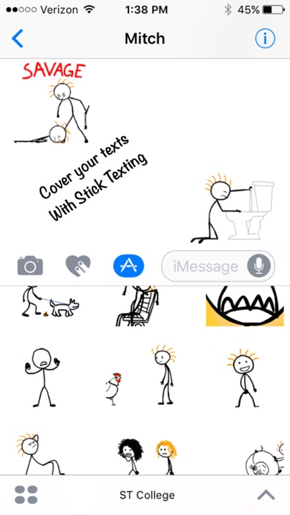 Stick Texting College Series Stickers for iMessage screenshot-4