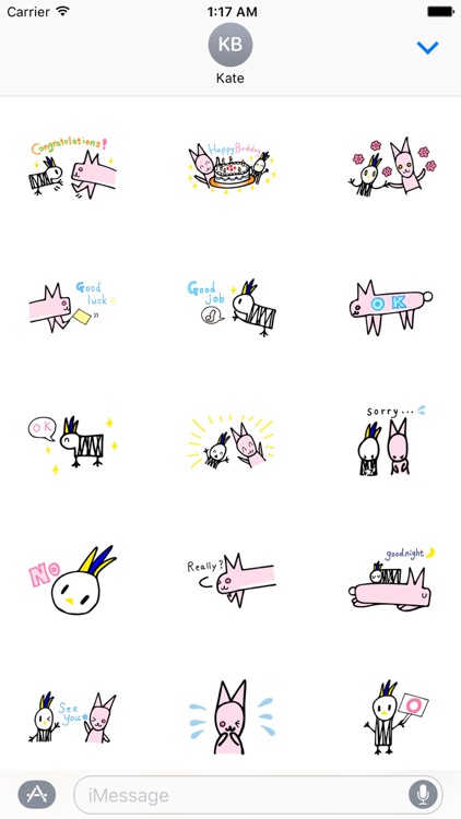 Lovely Rabbit And Parrot Stickers