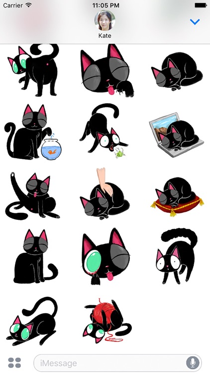 Black Kitty Stickers