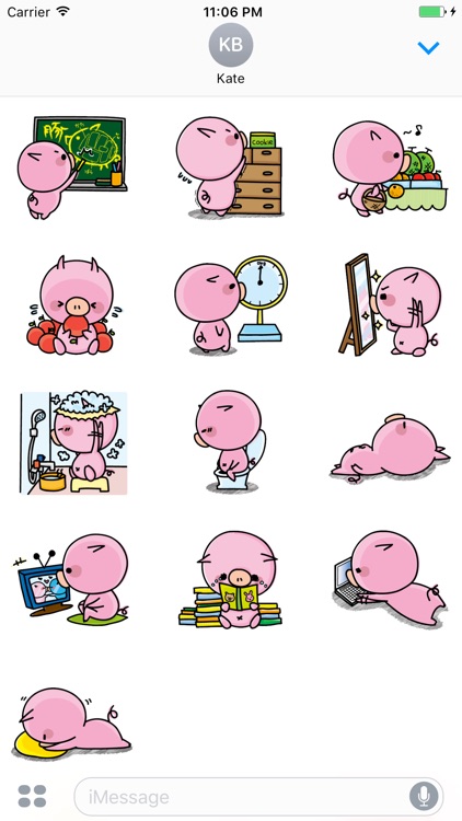 Moomoo The Funny Pink Pig Daily Life Sticker