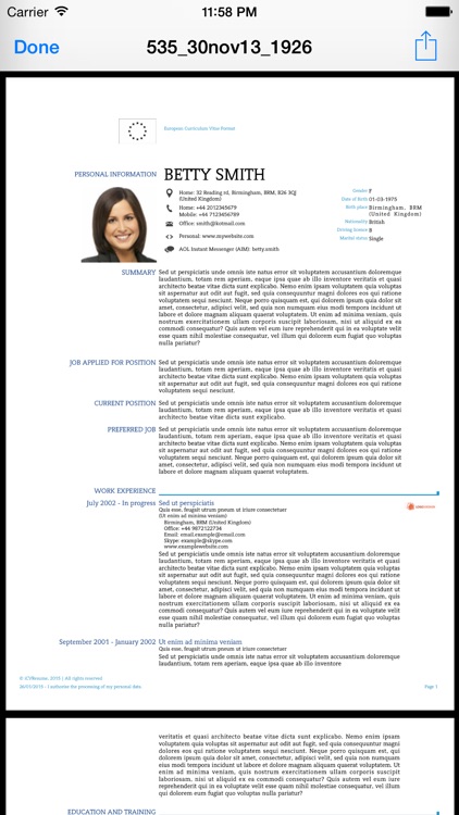 iCV Resume