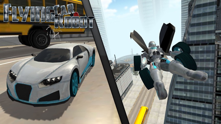 Flying Car Robot Flight Drive Simulator Game 2017 screenshot-1