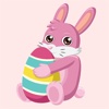 Animated Pink Easter Bunny Stickers