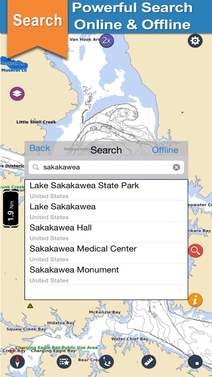 Lake Sakakawea offline nautical chart for boaters screenshot-3