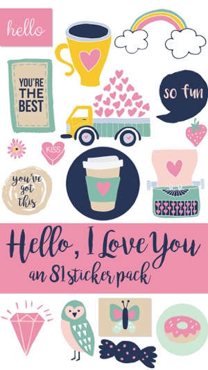 Hello I Love You Sticker Pack