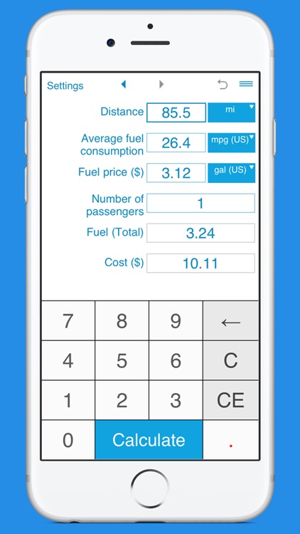 Trip fuel cost calculator
