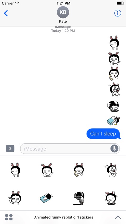 Animated Funny Rabbit Girl Stickers For iMessage screenshot-3