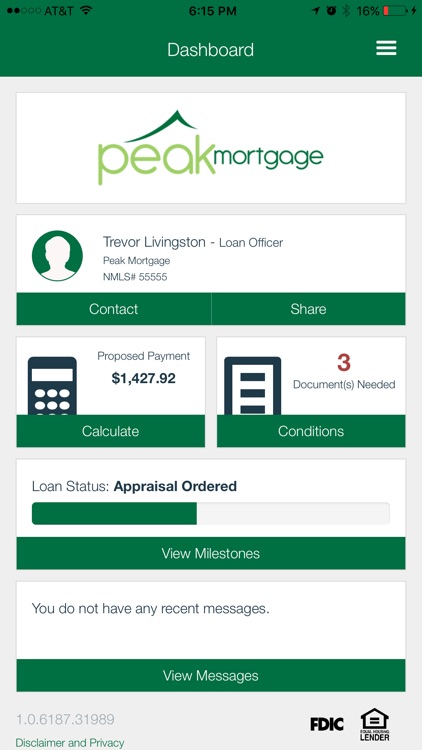 Peak Mortgage App