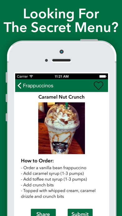 Secret Menu for Starbucks - Coffee, Frappuccino, Tea, Hot, and Cold Drinks Recipes Screenshot 1