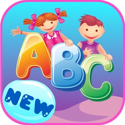 Girls & boys learning abc with educational games