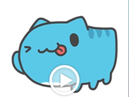 ***  Flat Blue Cat Animated ***