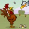 You will  have to control a rooster that is trying to protect chickens from shooting of flying seagulls