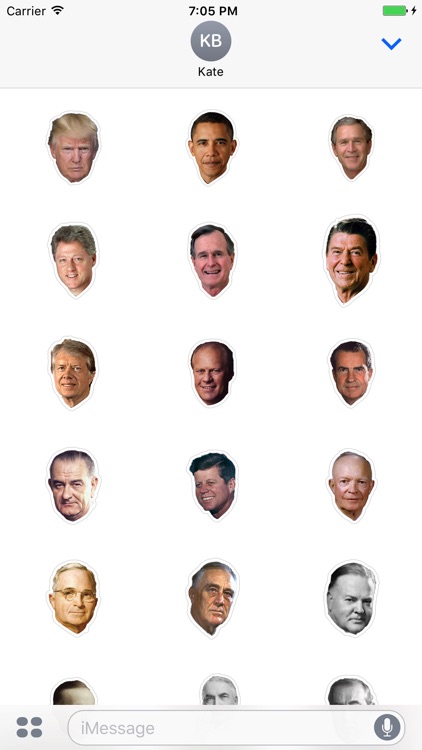 Face of Presidents of the USA Stickers