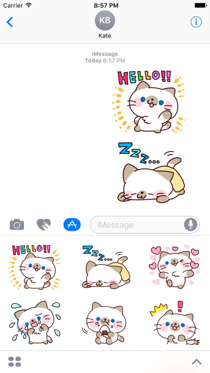 Siamese Cat 3 - Text Message Stickers Pack