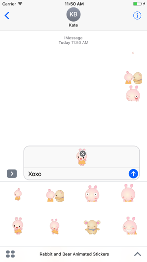 Animated Rabbit and Bear Stickers For iMessage(圖3)-速報App