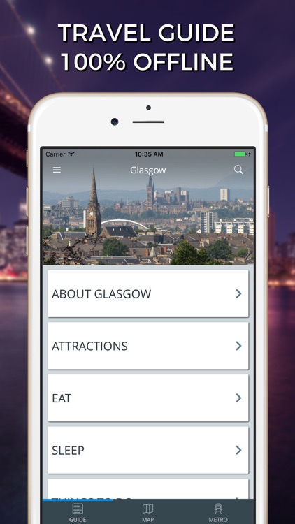 Glasgow Travel Guide with Offline Street Map