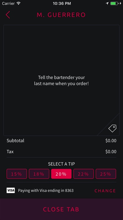 TABu - One touch bar tab payments screenshot-3
