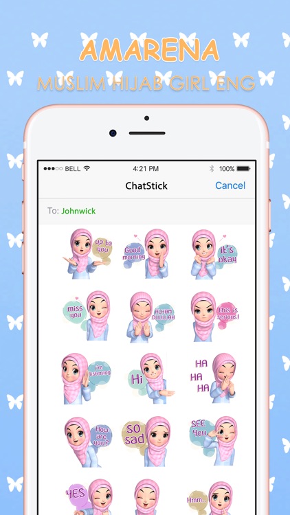 Amarena Hijabgirl ENG Stickers for iMessage