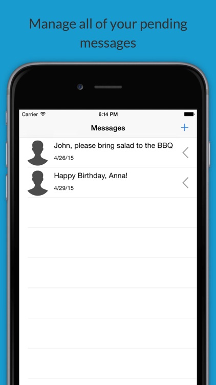 SMSClerk: Write a text now, send the message later