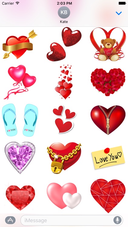 Hearts & Roses to Love Stickers for iMessage