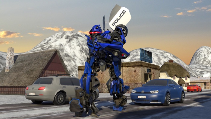 Futuristic Police Robot Runner