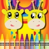 Giraffe Coloring Cute Wild Animals fun doodling