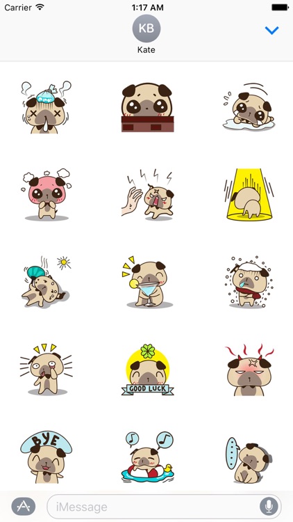 Lovely Puppy Pug Stickers