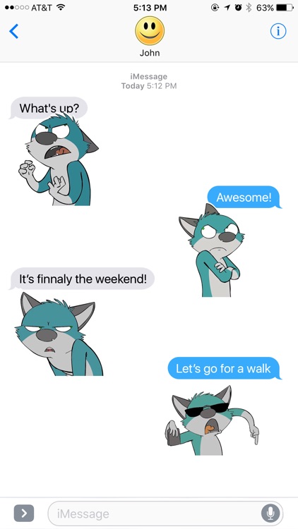 Blue and Funny Fox Stickers