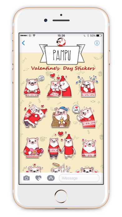 Valentine's Day with Pampu stickersのスクリーンショット2 Valentine's Day with Pampu stickersのスクリーンショット2