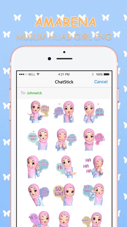 Amarena 3D Hijabgirl ENG Stickers by ChatStick