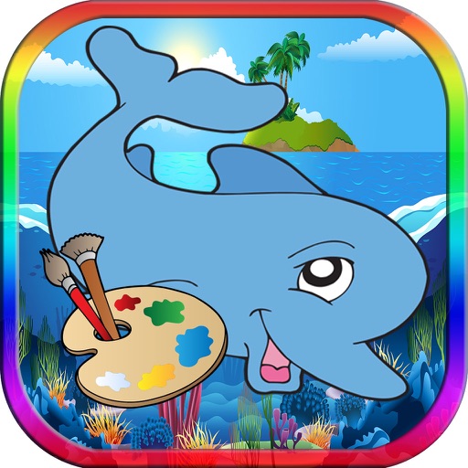 Ocean Animals Coloring Pages Drawing on Pictures Icon