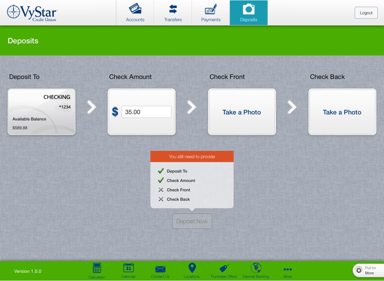 VyStar Mobile Banking for iPad