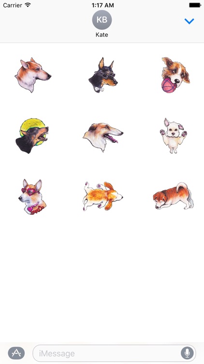 Many Watercolor Dog Stickers