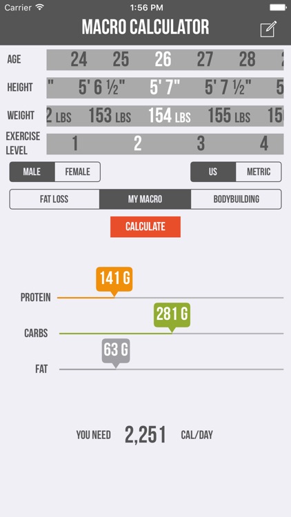 Macro Calculator - Mifflin-St Jeor Formula