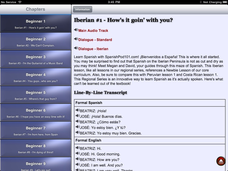 Beginner Iberian Spanish for iPad (Spain)