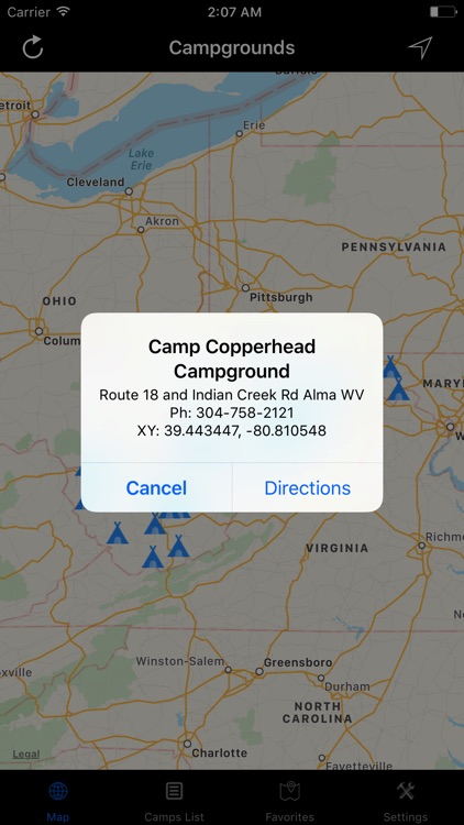 West Virginia – Campgrounds & RV Parks