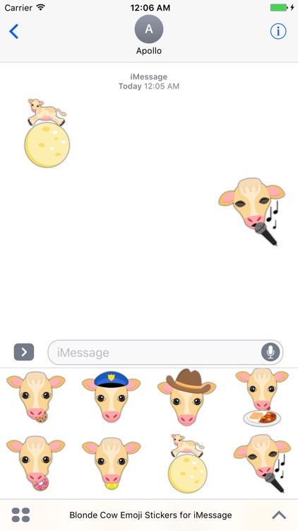 Blonde Cow Emoji Stickers for iMessage screenshot-4