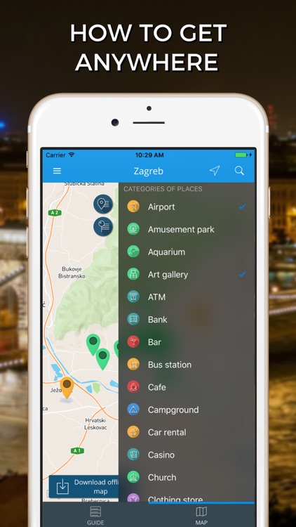 Zagreb Travel Guide with Offline Street Map