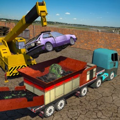 Monster Car Crusher Crane Garbage Truck Simulator On The - 