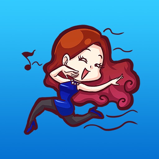 Selena Red Hair Girl Inlove Sticker iOS App