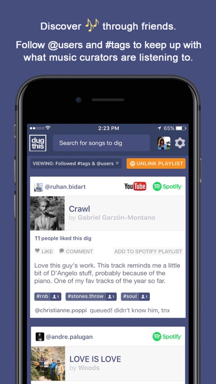 DugThis - Discover new music through friends