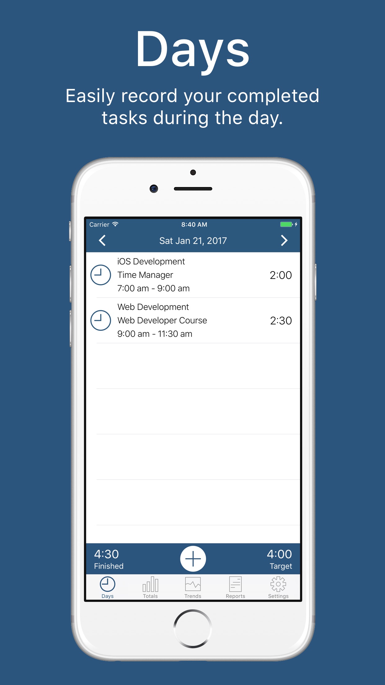 Screenshot do app Time Manager - Daily Time Tracker