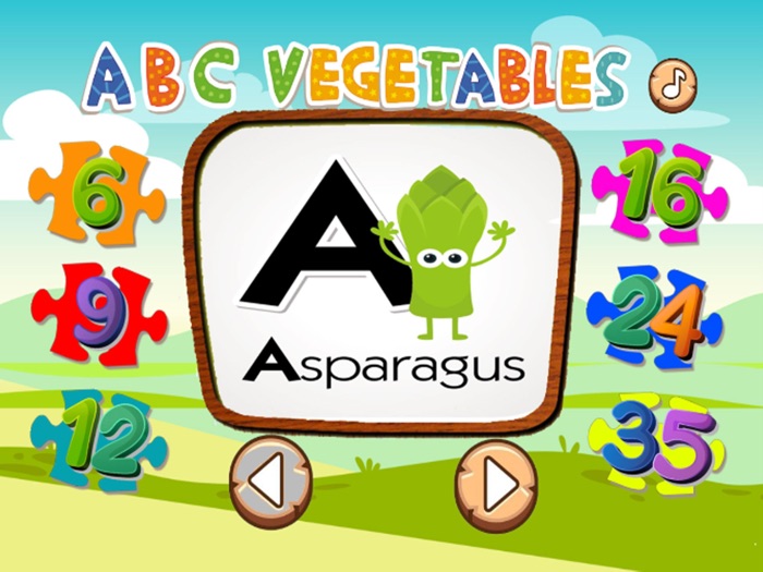 ABC Jigsaw Puzzle Vegetable Game Fun For Toddler