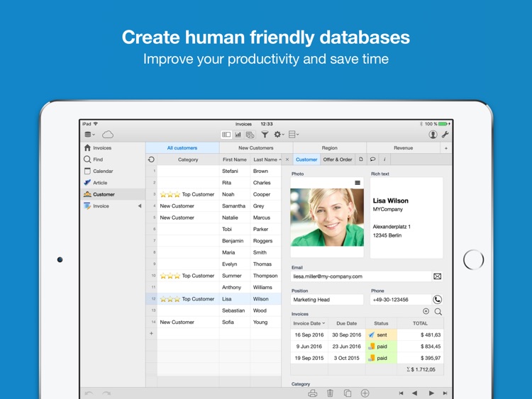 Ninox Database for iPad