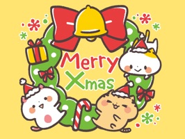 Funny three cats winter sticker set