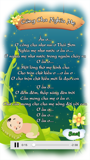 Hát Ru Ba Miền, Hát Ru Tiếng Anh - Tiếng