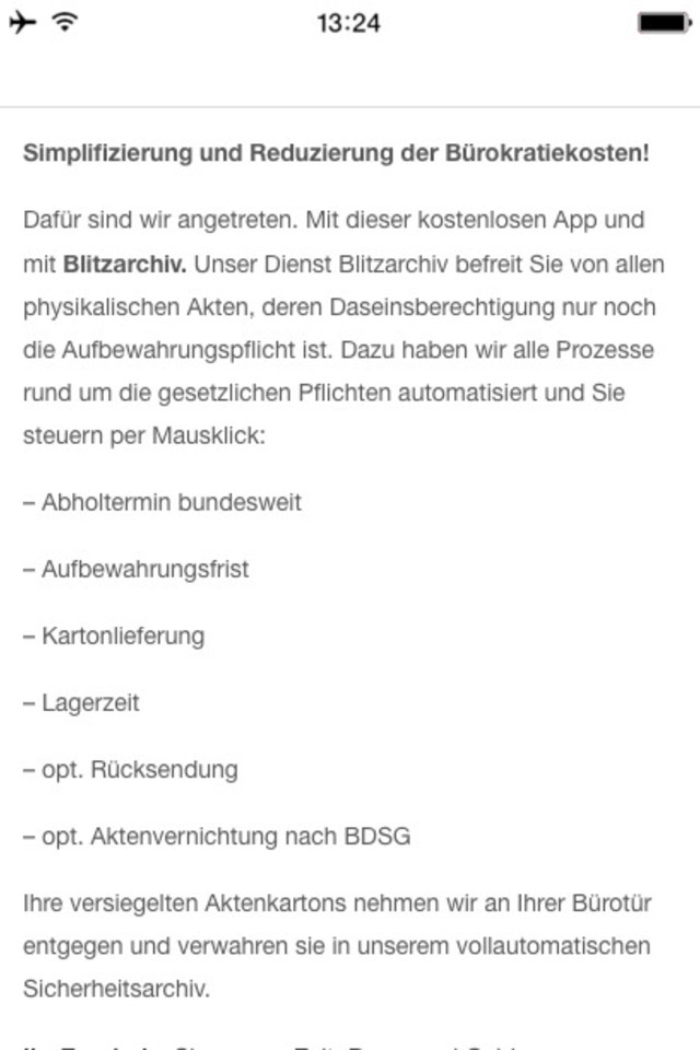 Aufbewahrungsfristen screenshot 3